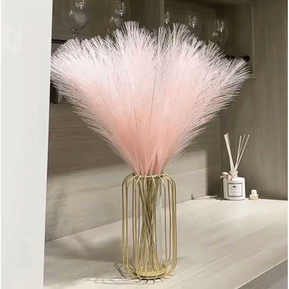 Artificial Pampas Grass Decor Set Fluffy Boho Vase Filler Stems For Home Wedding Styling 5