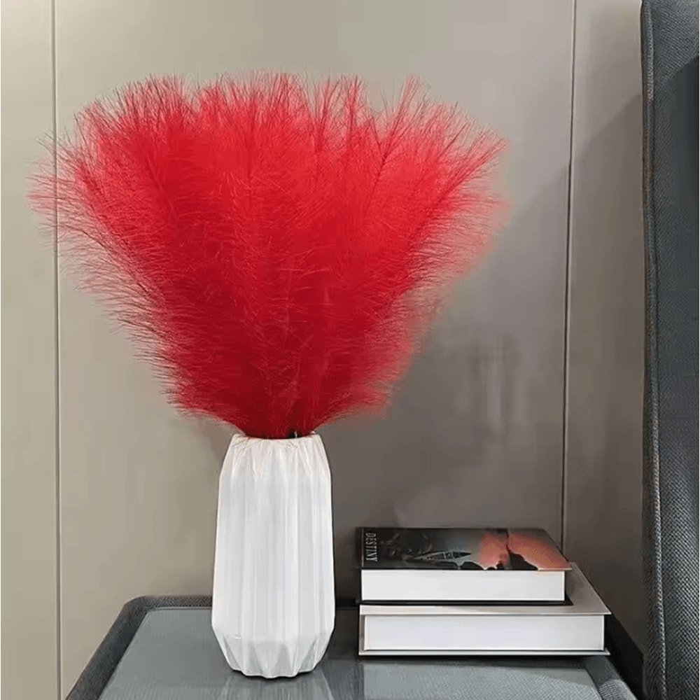 Artificial Pampas Grass Decor Set Fluffy Boho Vase Filler Stems For Home Wedding Styling 7