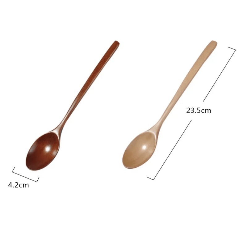 2Piece Wooden Spoon Set Natural Kitchen Cooking Serving Utensils For Coffee Soup Honey 4