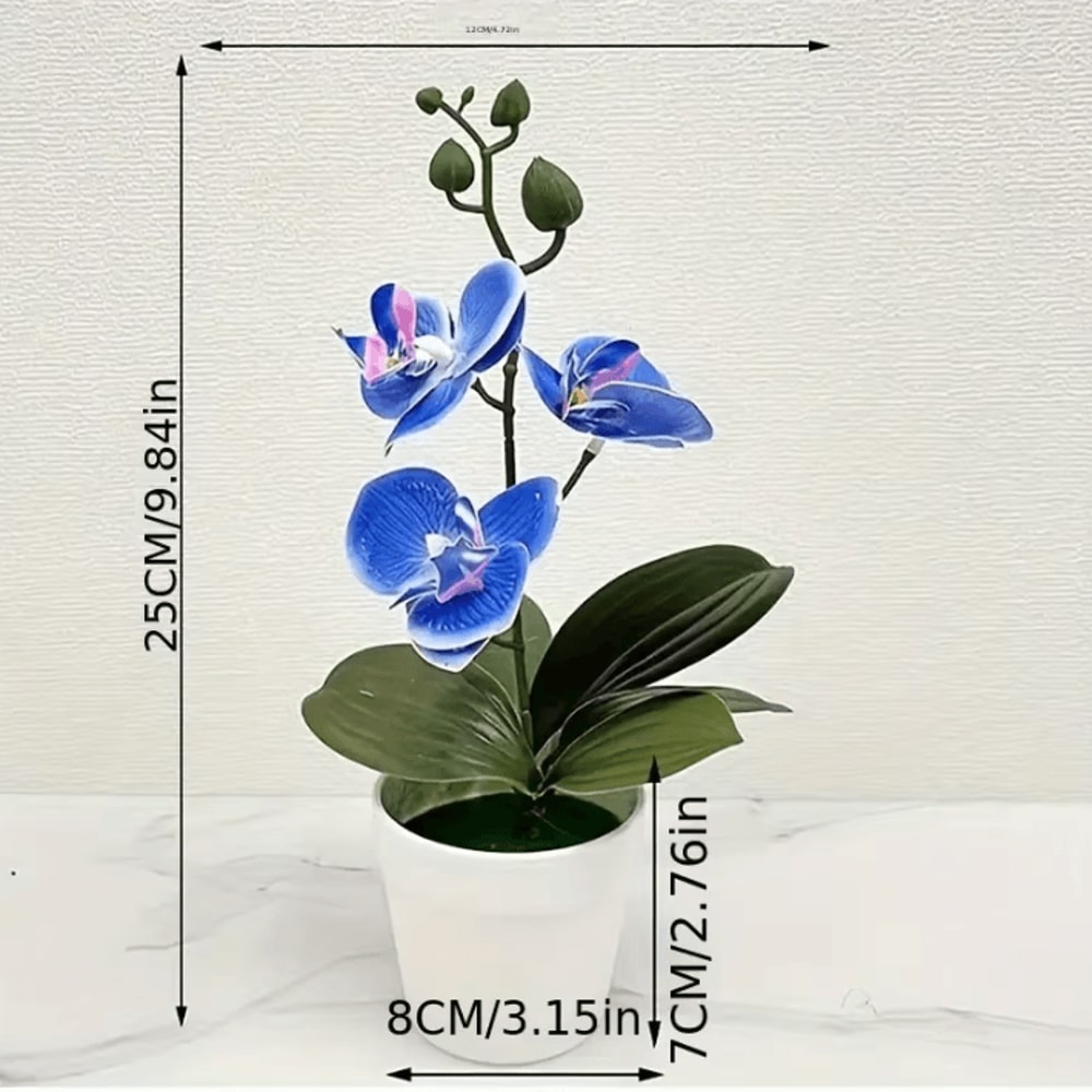 Artificial Orchid Flower Arrangement Elegant FadeResistant Home Office Table Decor 3