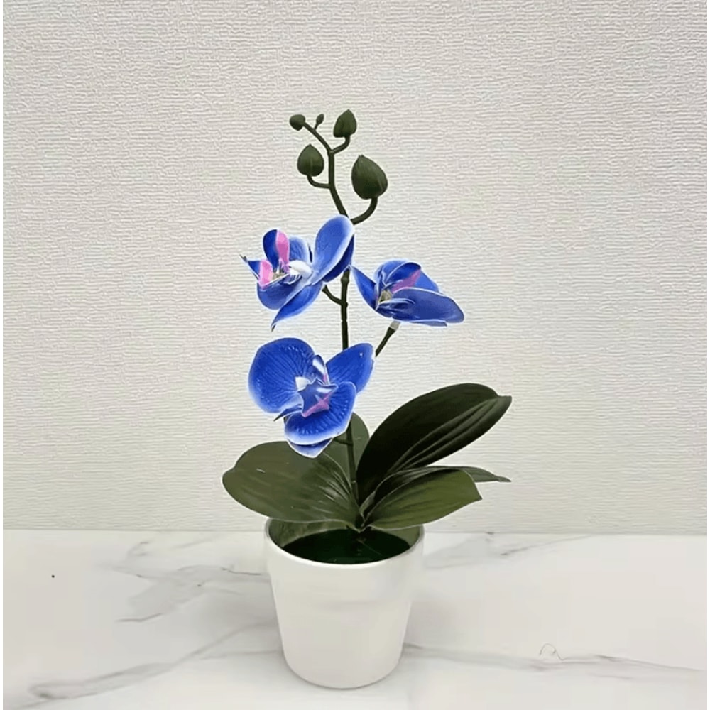 Artificial Orchid Flower Arrangement Elegant FadeResistant Home Office Table Decor 4