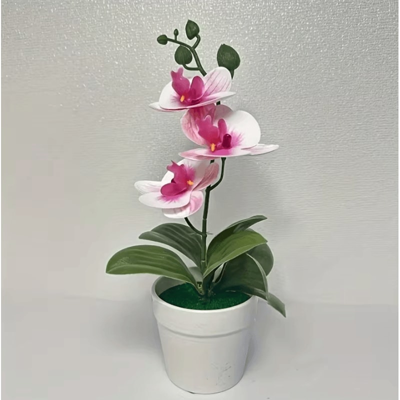 Artificial Orchid Flower Arrangement Elegant FadeResistant Home Office Table Decor 5