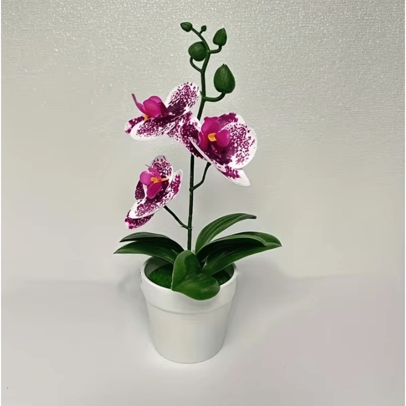 Artificial Orchid Flower Arrangement Elegant FadeResistant Home Office Table Decor 7