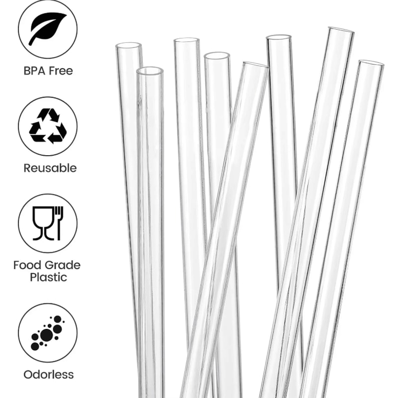 12Pack Replacement Straws For Stanley 40oz Tumbler Reusable Clear Plastic Straws With Cleaning Bru 0