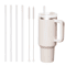 12Pack Replacement Straws For Stanley 40oz Tumbler Reusable Clear Plastic Straws With Cleaning Bru 4