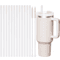 12Pack Replacement Straws For Stanley 40oz Tumbler Reusable Clear Plastic Straws With Cleaning Bru 6
