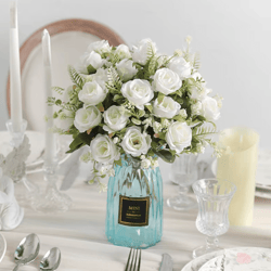 12 inch silk peony artificial flower bouquet realistic wedding and home decor arrangement