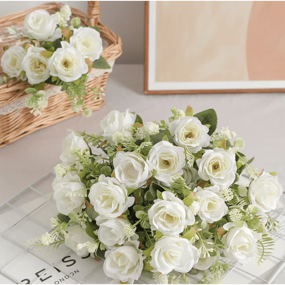 12 Inch Silk Peony Artificial Flower Bouquet Realistic Wedding And Home Decor Arrangement 1