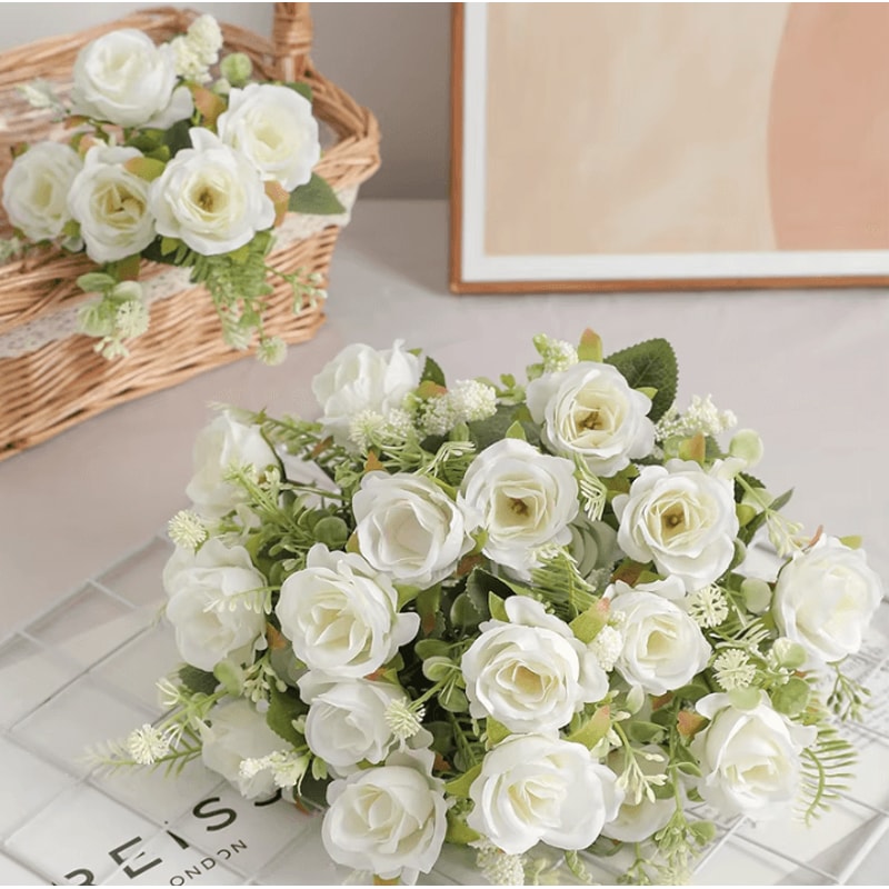 12 Inch Silk Peony Artificial Flower Bouquet Realistic Wedding And Home Decor Arrangement 1