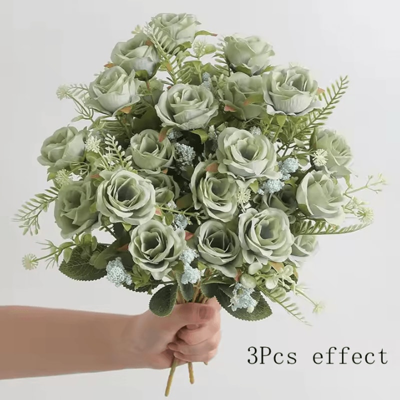 12 Inch Silk Peony Artificial Flower Bouquet Realistic Wedding And Home Decor Arrangement 6