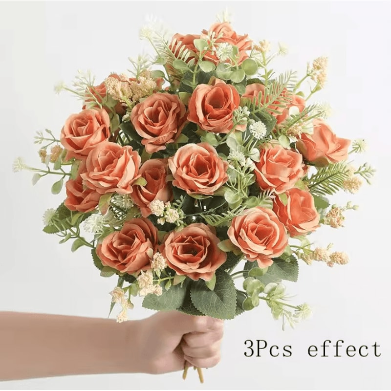 12 Inch Silk Peony Artificial Flower Bouquet Realistic Wedding And Home Decor Arrangement 8
