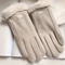 Beige Touchscreen Winter Gloves With Plush Lining Warm Thermal Gloves For Outdoor Use 2