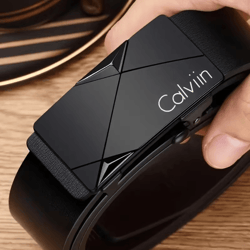 mens pu leather belt automatic buckle 47 inch adjustable dress and casual belt