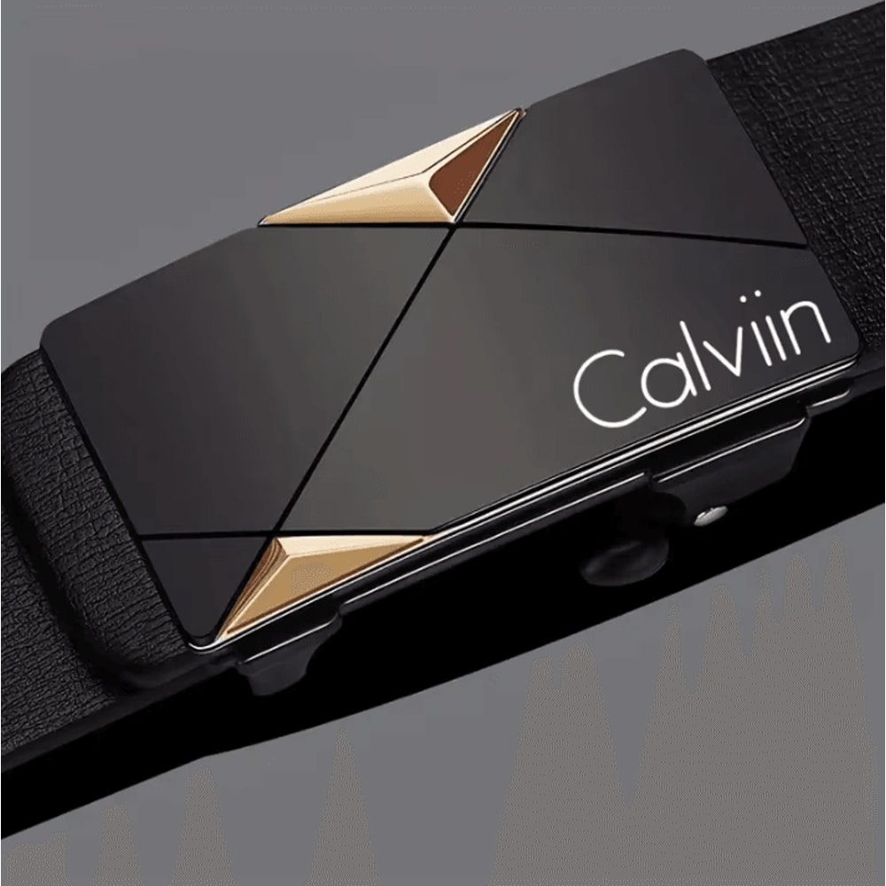 Mens PU Leather Belt Automatic Buckle 47 Inch Adjustable Dress And Casual Belt 1