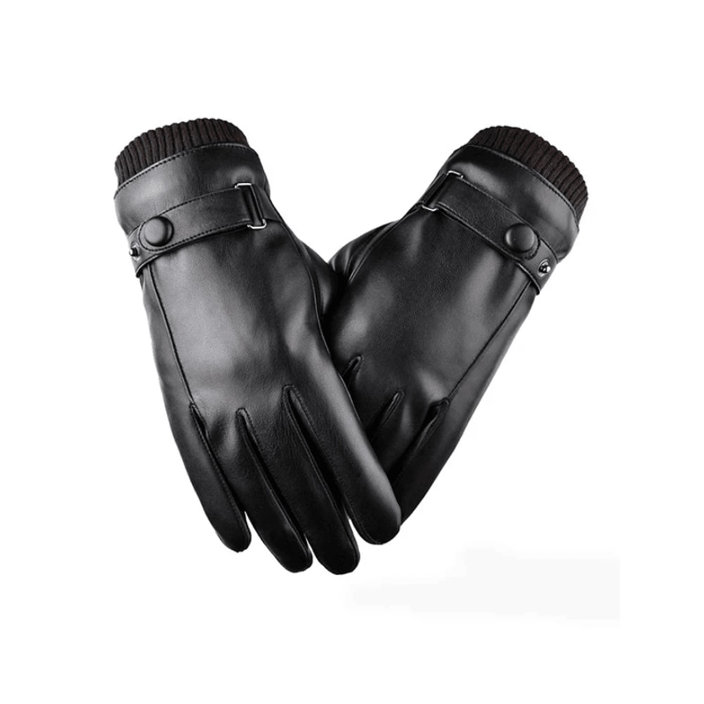 Mens PU Leather Touchscreen Gloves Thin Winter Driving Gloves Non Slip Full Finger 0