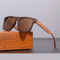 Square Wood Grain Sunglasses UV400 Protection Unisex Casual Outdoor Eyewear 3