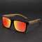 Square Wood Grain Sunglasses UV400 Protection Unisex Casual Outdoor Eyewear 4