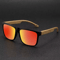 Square Wood Grain Sunglasses UV400 Protection Unisex Casual Outdoor Eyewear 4