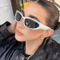 Y2K Oval Punk Sunglasses Mirror Lens UV400 Retro Unisex Statement Shades 1
