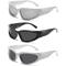 Y2K Oval Punk Sunglasses Mirror Lens UV400 Retro Unisex Statement Shades 8
