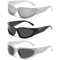 Y2K Oval Punk Sunglasses Mirror Lens UV400 Retro Unisex Statement Shades 8