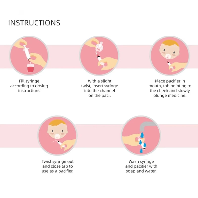 Baby Medicine Dispenser Pacifier With Oral Syringe 10ml Liquid Feeder For Infants And Toddlers 1