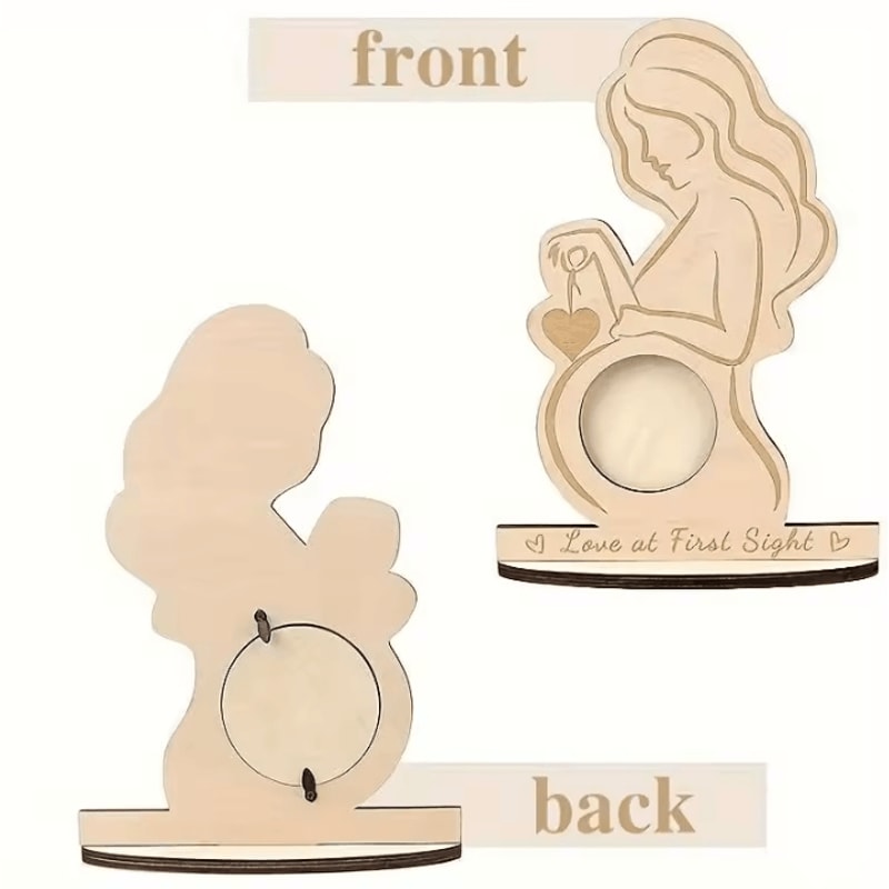 Wooden Baby Ultrasound Photo Frame Sonogram Keepsake Gift For Expecting Moms 3