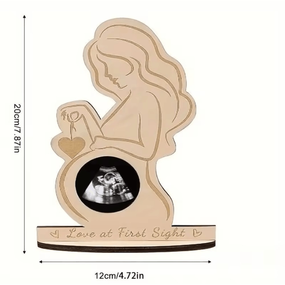 Wooden Baby Ultrasound Photo Frame Sonogram Keepsake Gift For Expecting Moms 4