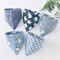 5Piece Waterproof Cotton Baby Bandana Bib Set Soft Absorbent Drool Protection 3