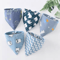 5Piece Waterproof Cotton Baby Bandana Bib Set Soft Absorbent Drool Protection 3
