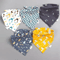 5Piece Waterproof Cotton Baby Bandana Bib Set Soft Absorbent Drool Protection 5