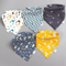 5Piece Waterproof Cotton Baby Bandana Bib Set Soft Absorbent Drool Protection 5