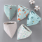 5Piece Waterproof Cotton Baby Bandana Bib Set Soft Absorbent Drool Protection 8