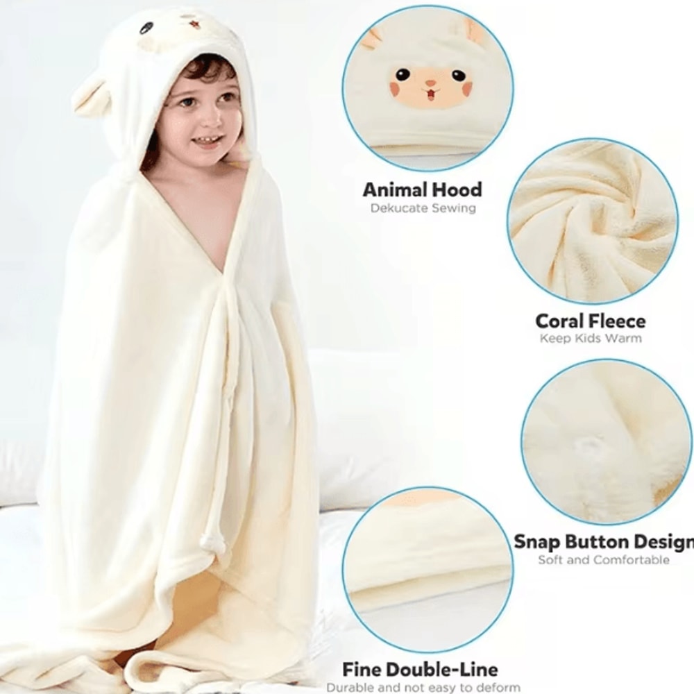 Super Soft Baby Hooded Towel Bathrobe Cozy Wrap Swaddle For Newborns 0