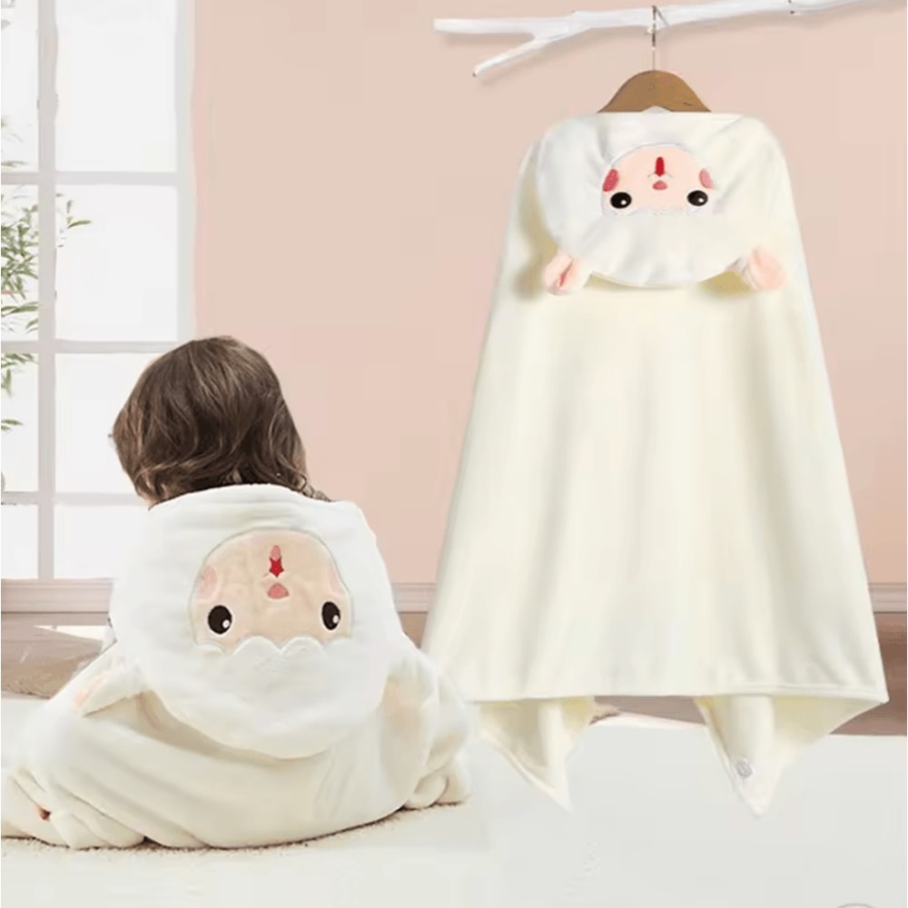 Super Soft Baby Hooded Towel Bathrobe Cozy Wrap Swaddle For Newborns 1
