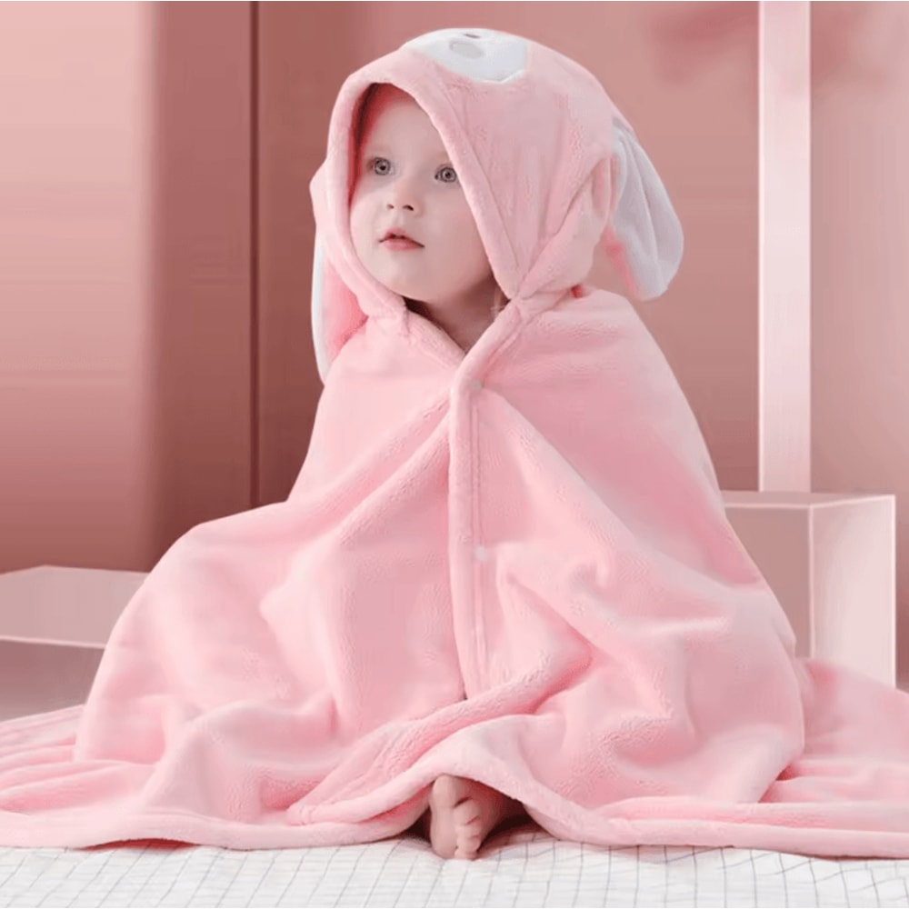 Super Soft Baby Hooded Towel Bathrobe Cozy Wrap Swaddle For Newborns 2