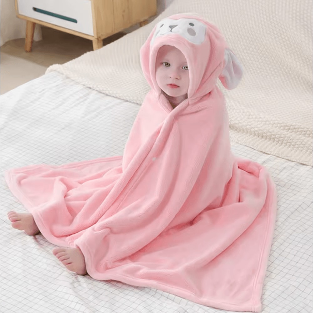 Super Soft Baby Hooded Towel Bathrobe Cozy Wrap Swaddle For Newborns 7
