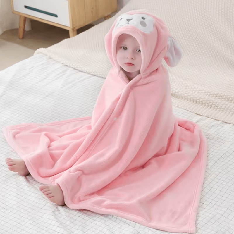Super Soft Baby Hooded Towel Bathrobe Cozy Wrap Swaddle For Newborns 7