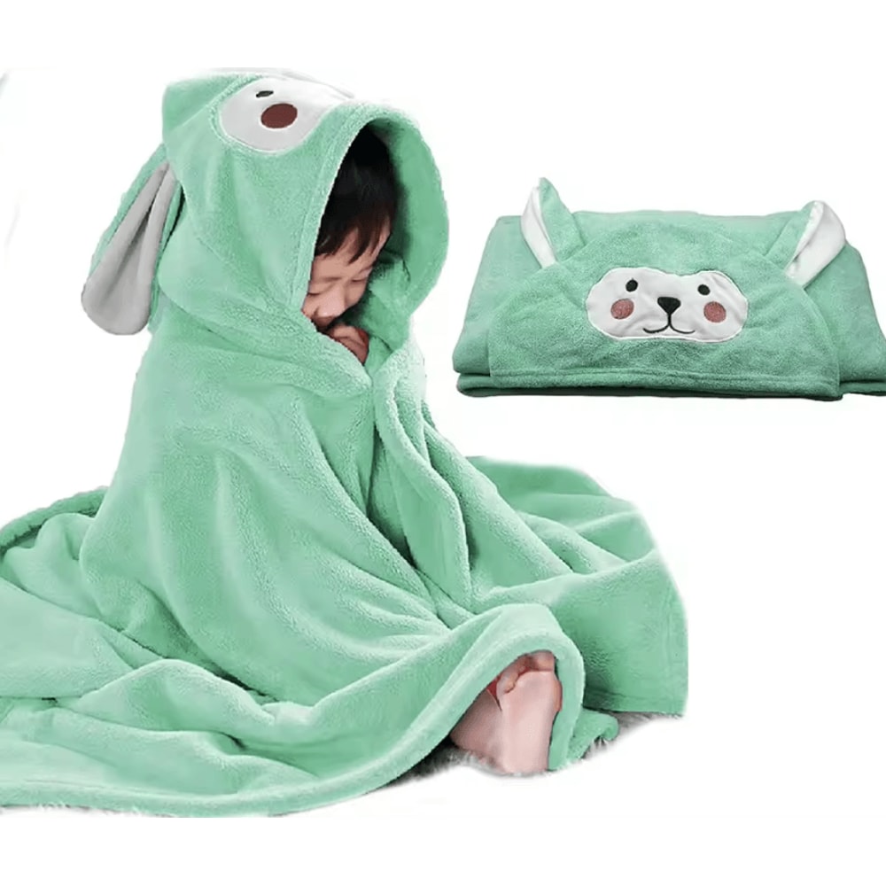 Super Soft Baby Hooded Towel Bathrobe Cozy Wrap Swaddle For Newborns 8