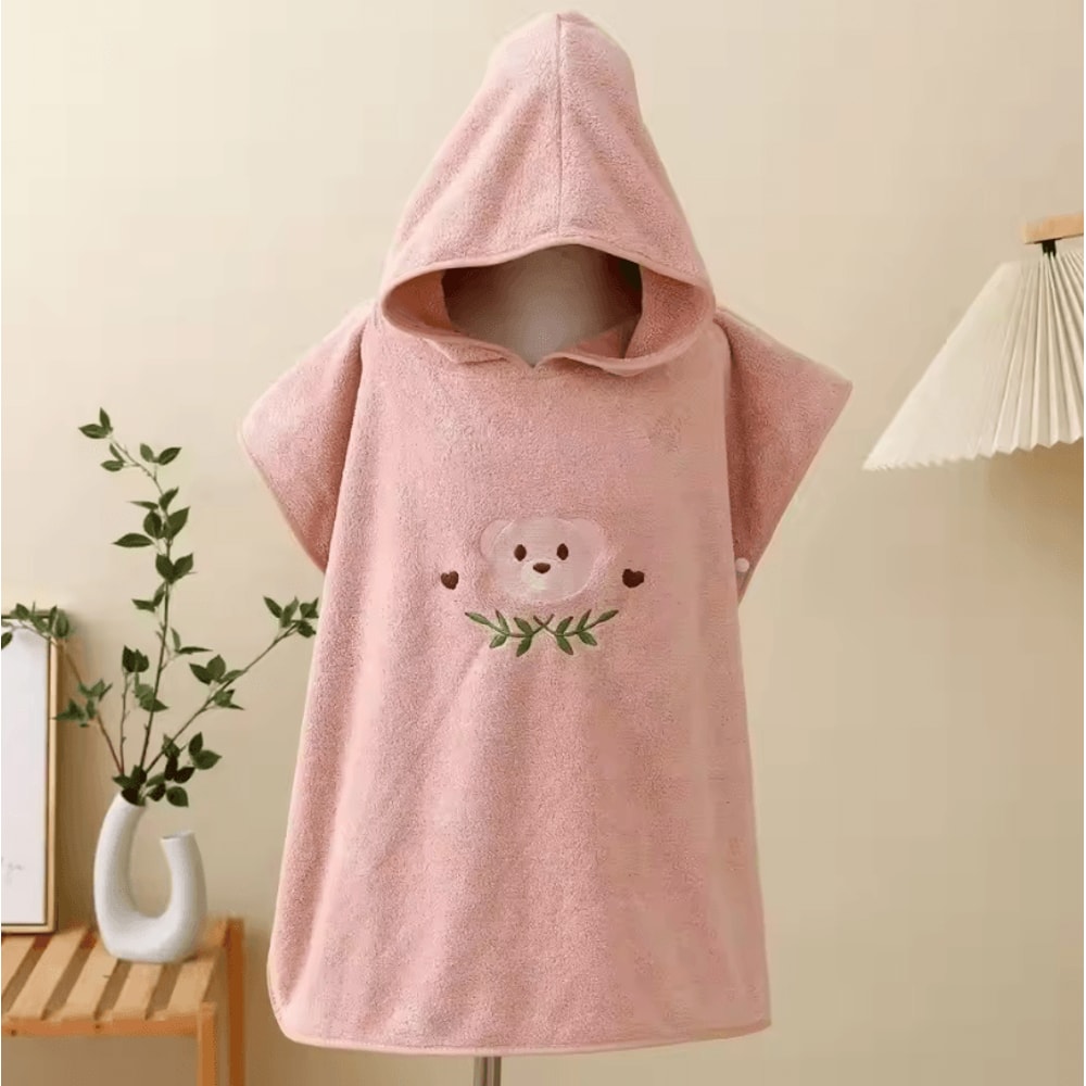 Cute Cartoon Coral Velvet Baby Hooded Bath Towel Soft Warm Wrap Bathrobe 8