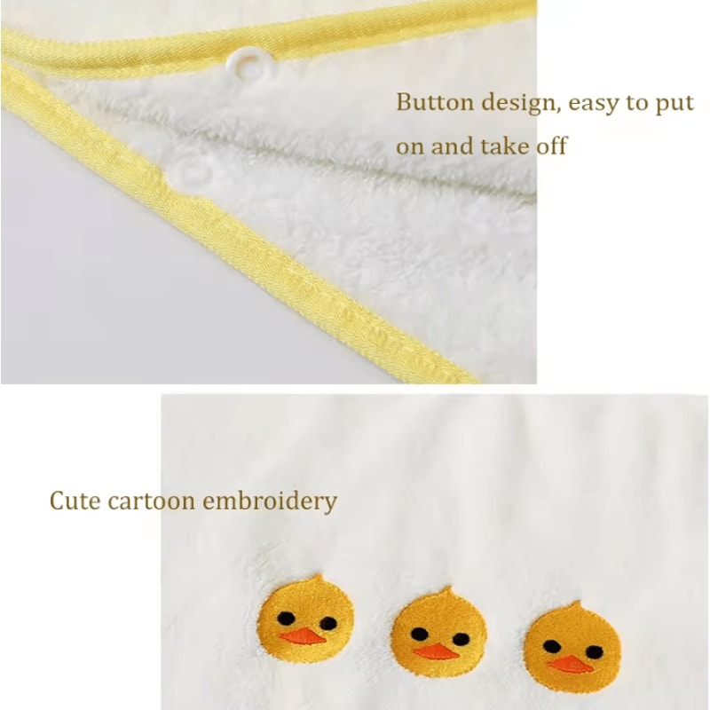 Cute Cartoon Coral Velvet Baby Hooded Bath Towel Soft Warm Wrap Bathrobe 3