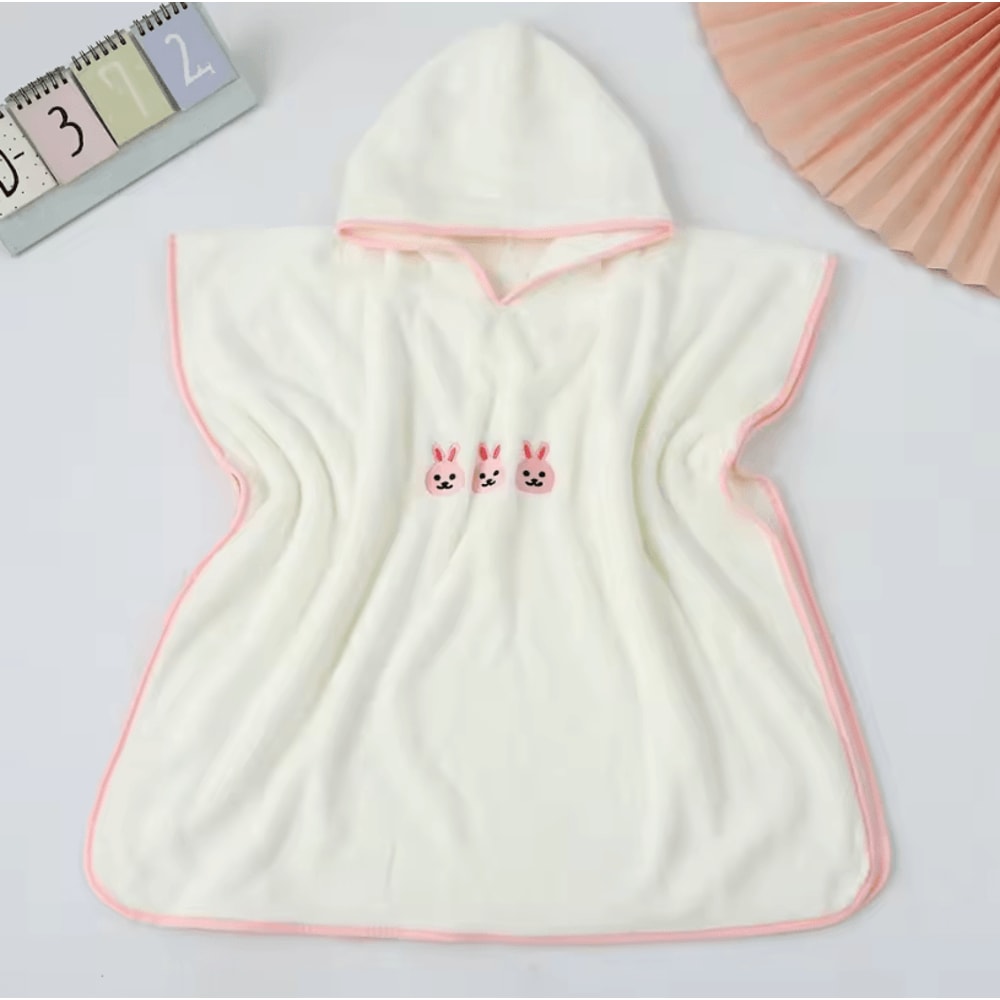Cute Cartoon Coral Velvet Baby Hooded Bath Towel Soft Warm Wrap Bathrobe 7