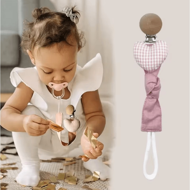 Cute Bear Star Cotton Baby Pacifier Clip Soft EcoFriendly Soother Holder 1