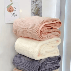 extra-large coral velvet baby bath towel – ultra soft quick-dry wrap for kids