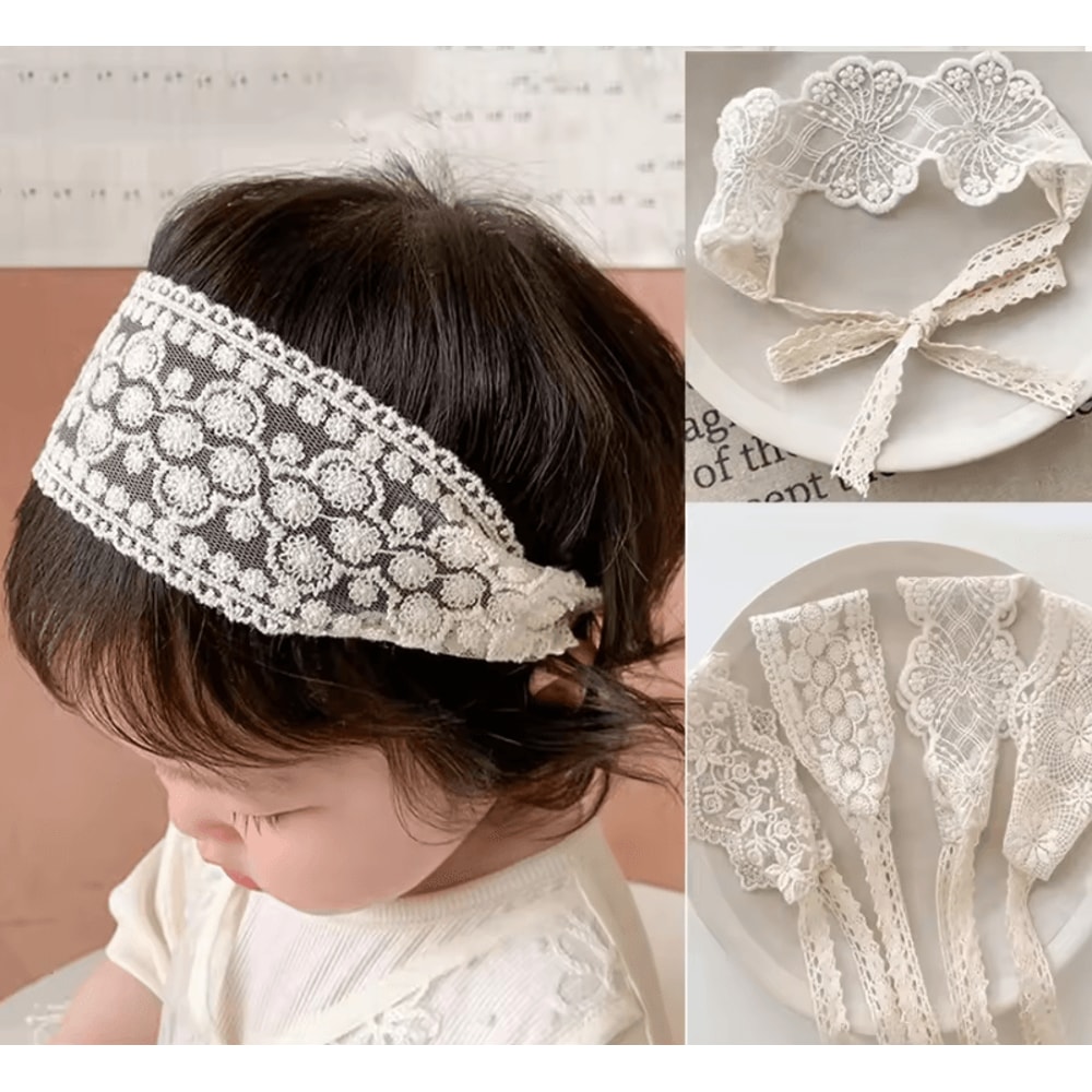Sweet Lace Floral Baby Headband Soft Elastic Princess Hair Accessory 0