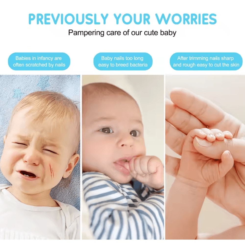 Multifunction Electric Baby Nail Trimmer Kit Safe Gentle Nail Care Set 3