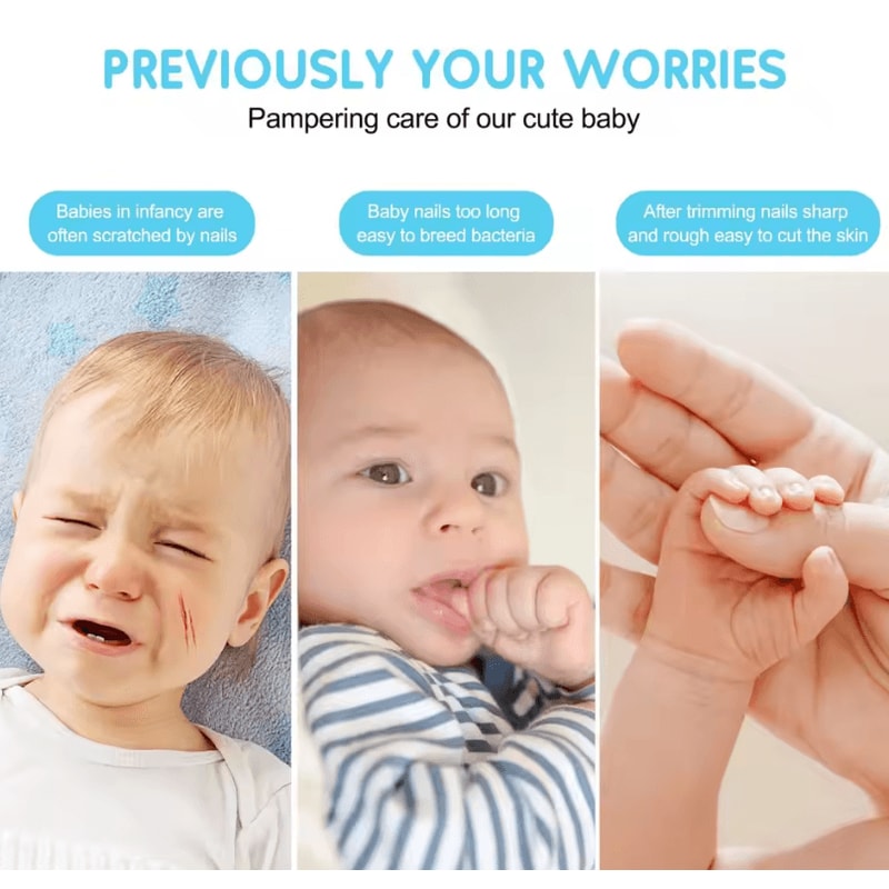 Multifunction Electric Baby Nail Trimmer Kit Safe Gentle Nail Care Set 3