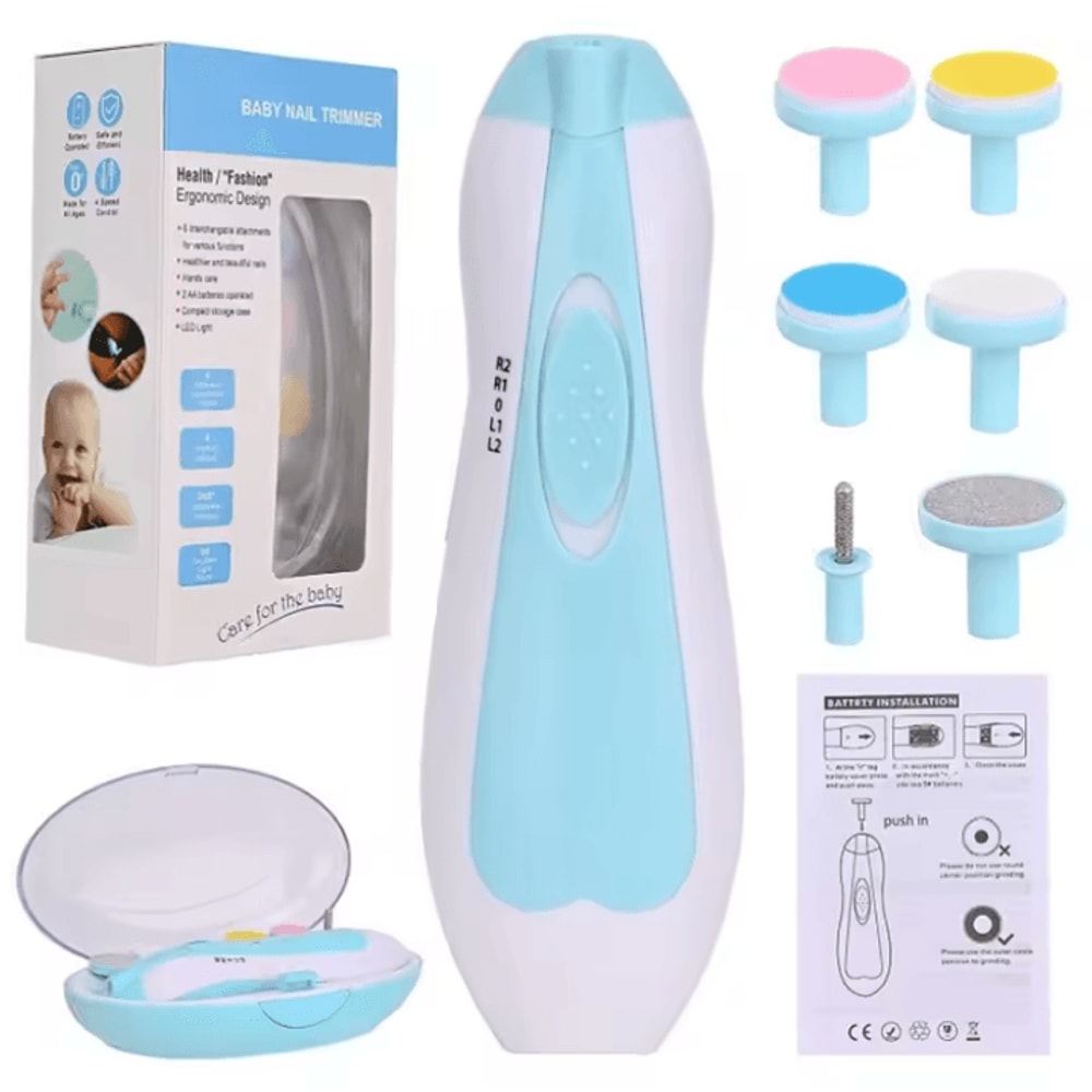 Multifunction Electric Baby Nail Trimmer Kit Safe Gentle Nail Care Set 4