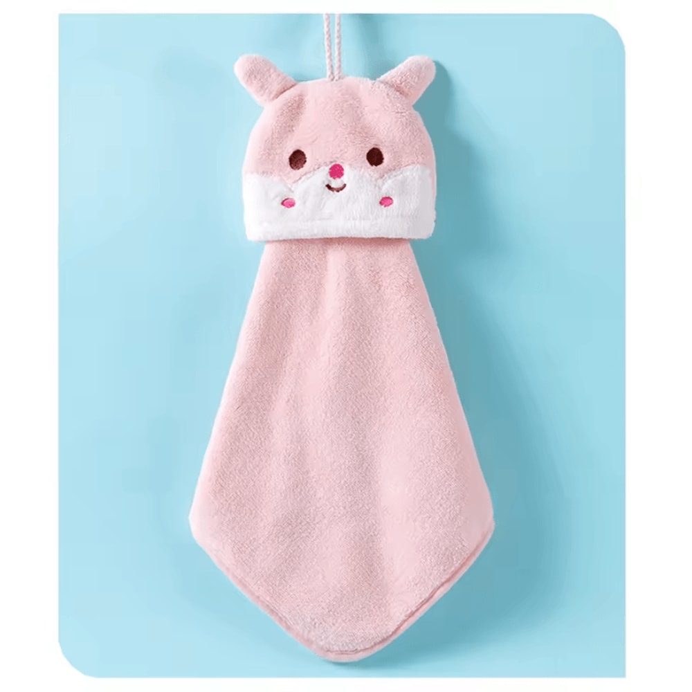 Cute Cartoon Animal Coral Fleece Hand Towel Soft Hanging QuickDry Towel 5