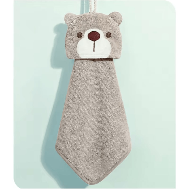 Cute Cartoon Animal Coral Fleece Hand Towel Soft Hanging QuickDry Towel 6
